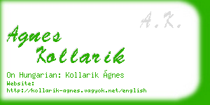agnes kollarik business card